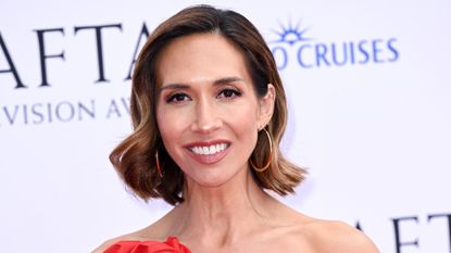 Myleene Klass is pictured with a wavy bob at the 2026 BAFTA Television Awards with P&O Cruises held at Royal Festival Hall on May 10, 2026 in London, England.