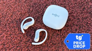 Shokz OpenFit Air 2 shown on a running track