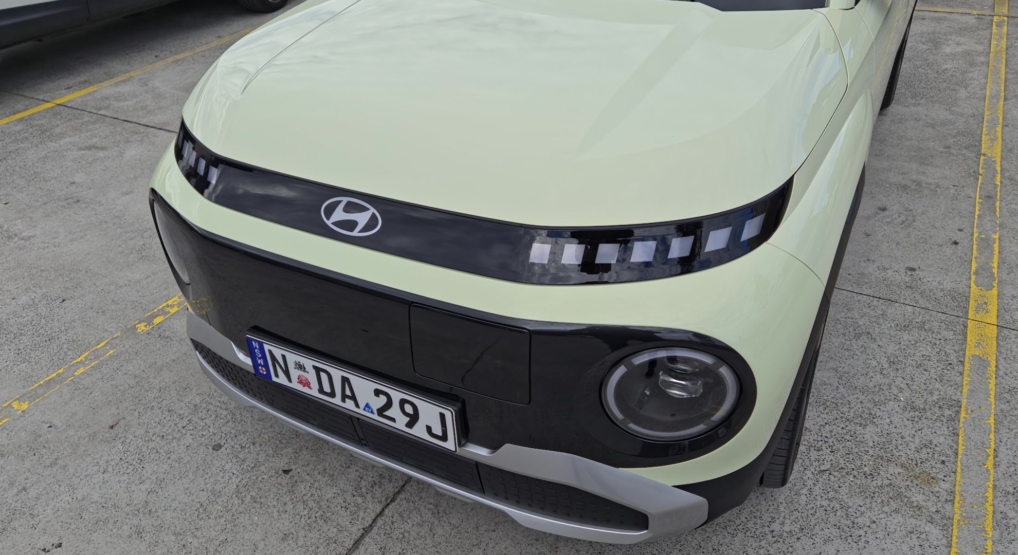 The front of the Hyundai Inster