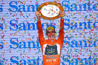 Daryl Impey (Mitchelton-Scott) celebrates his Tour Down Under win