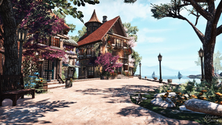 A beautiful Japanese townscape rendered in The Elder Scrolls Online.