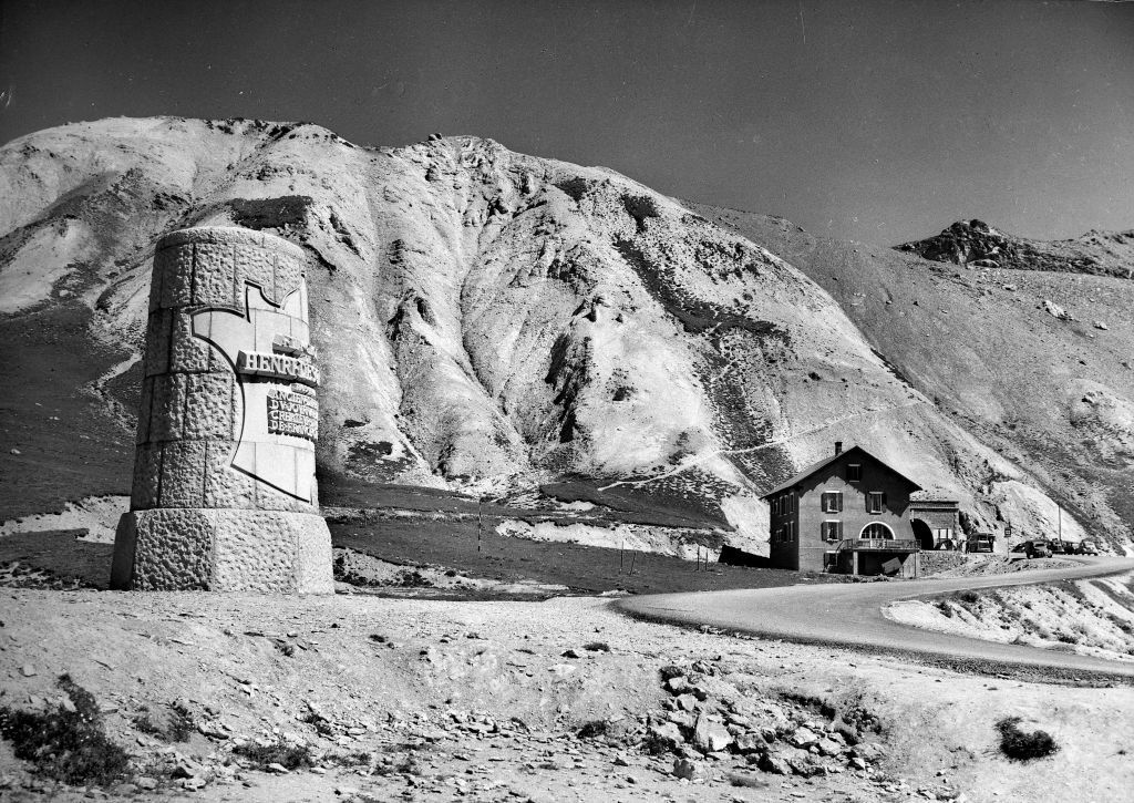 A monument in the memory of French sportsman and journalist Henri Desgrange 18651940 who created the Tour de France at the top of the Galibier pass HautesAlpes 1945 The monument was designed by architechts A Audouze and Tabourin Photo by CAPRoger Viollet via Getty Images