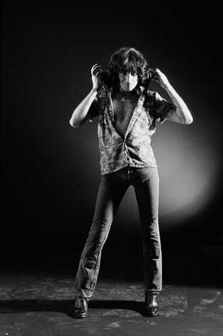 Bon Scott in 1977, studio portrait