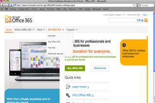Microsoft Office 365 home page