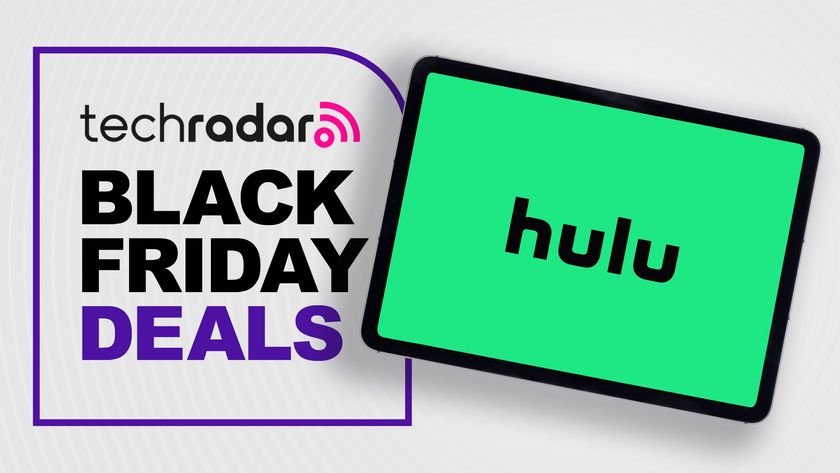A tablet with the Hulu logo displayed next to the words &#039;black friday deals&#039;