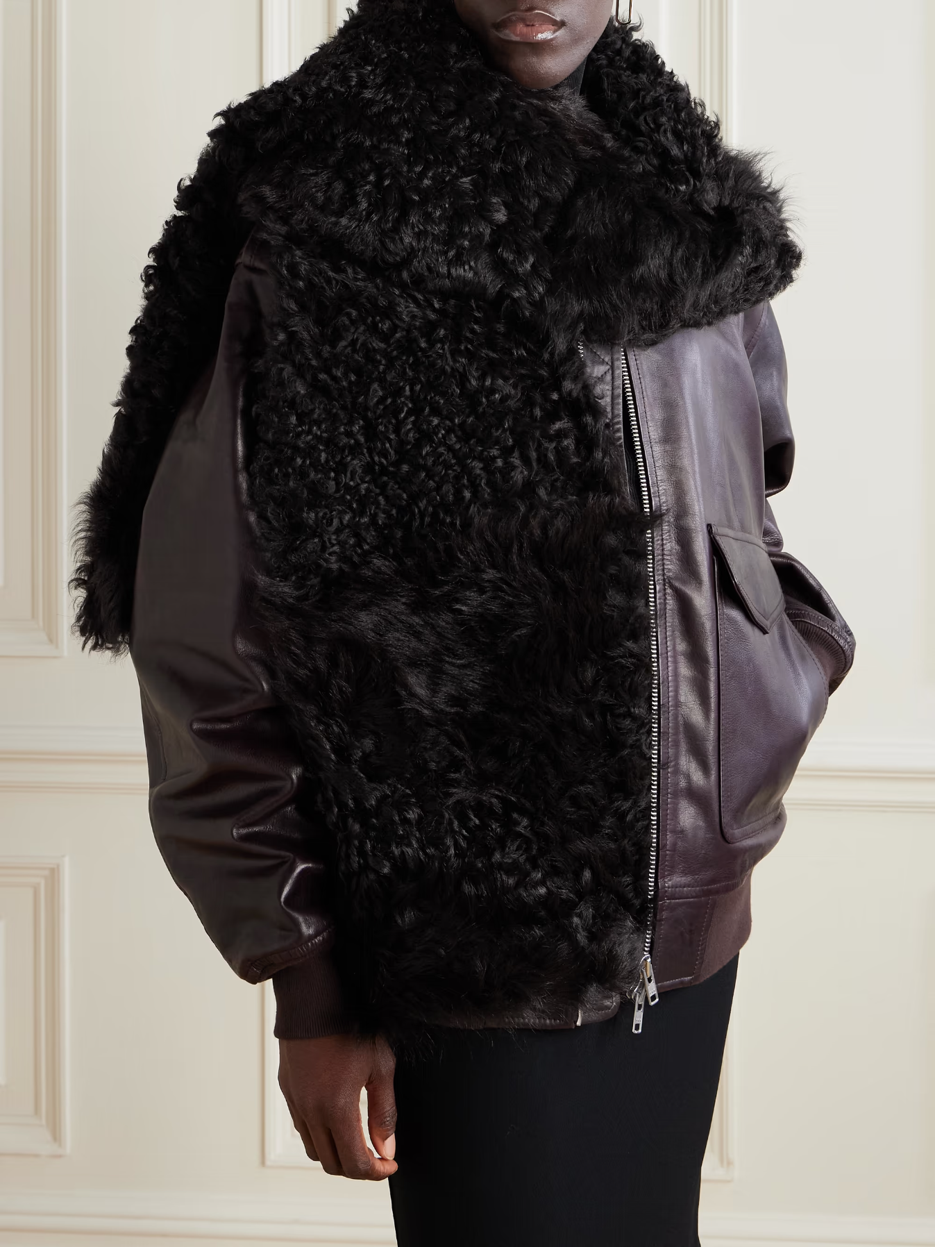 Nour Hammour Shearling Scarf