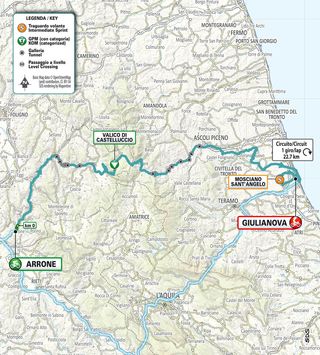 Tirreno-Adriatico 2024: stage 4 route map