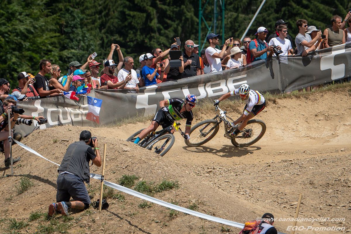Henrique Avancini (Cannondale Factory Racing) and Nino Schurter (Scott-SRAM MTB Racing)