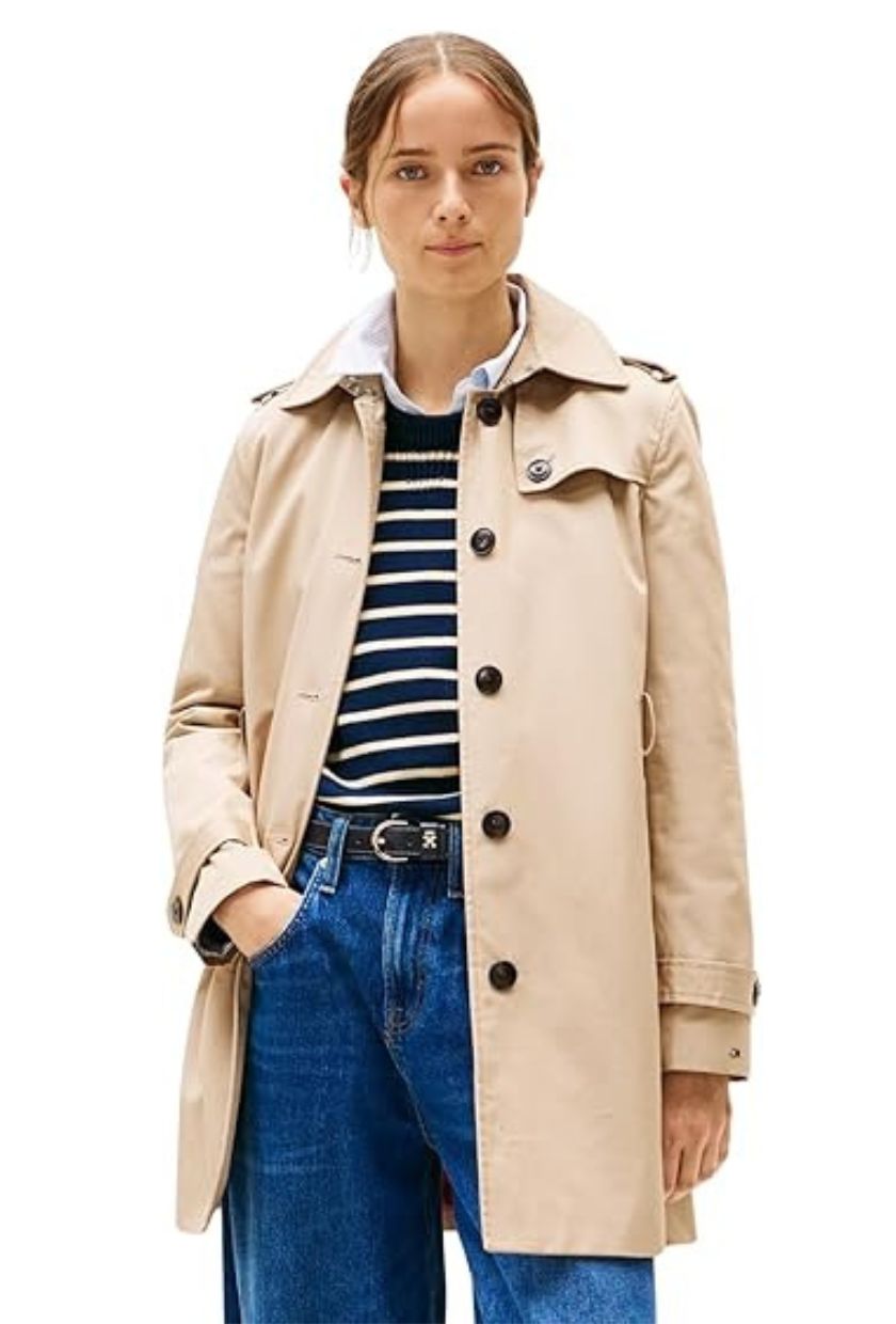Tommy Hilfiger Women's Heritage Single Breasted Trench Coat, Beige (nos Beige), Xxl