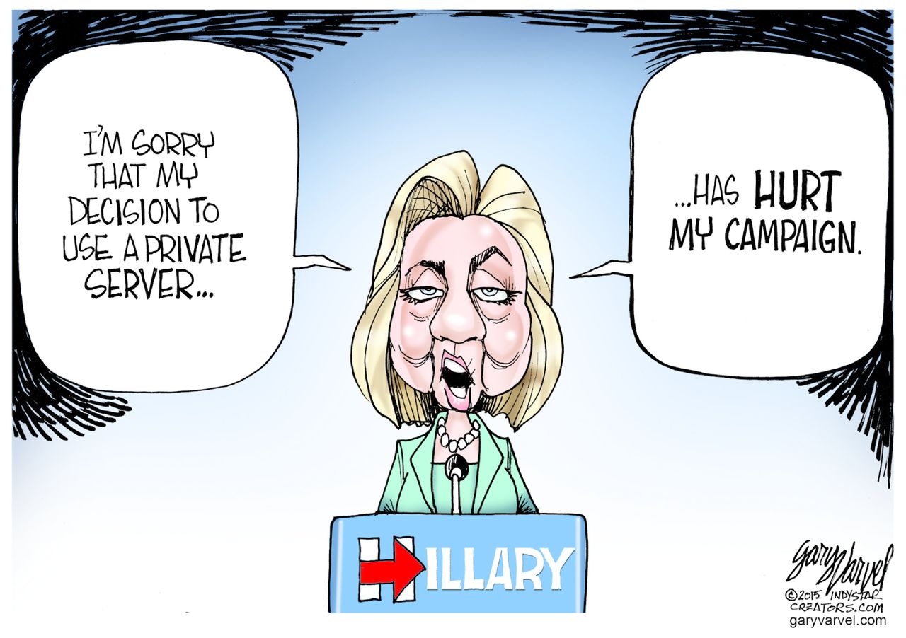 Political cartoon U.S. Hillary Clinton Emails