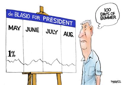Political Cartoon U.S. De Blasio Presidential Campaign 1 Percent Poll