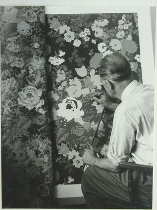 1959, hand painting flower design