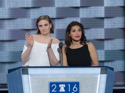 Lena Dunham America Ferrera Donald Trump Convention.jpg