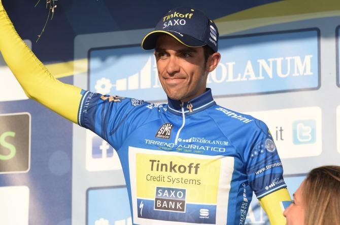 Alberto Contador (Tinkoff-Saxo) remains in the overall lead at Tirreno-Adriatico with just the final time trial stage remaining