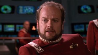 Kelsey Grammer listening to Captain Picard in Star Trek: The Next Generation