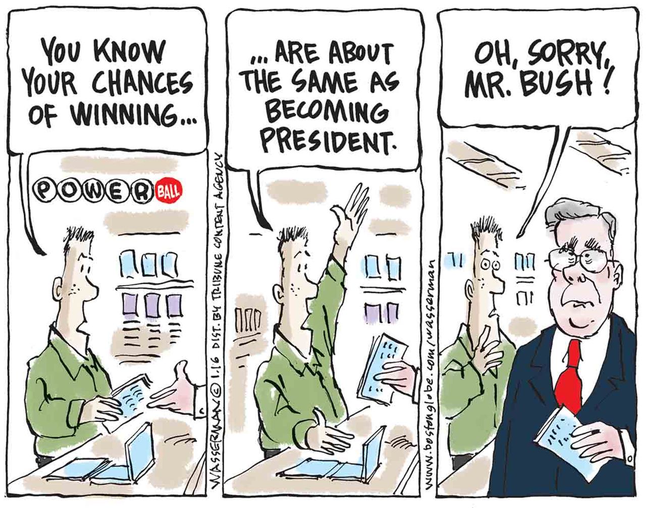 Editorial Cartoon Jeb Powerball