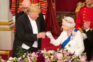 The Queen wore the tiara - designed to protect from ills - when meeting Donald Trump
