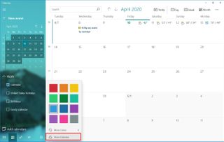 Share Calendar Option Windows 10