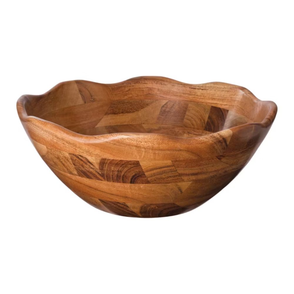 Scalloped Acai Wood Bowl