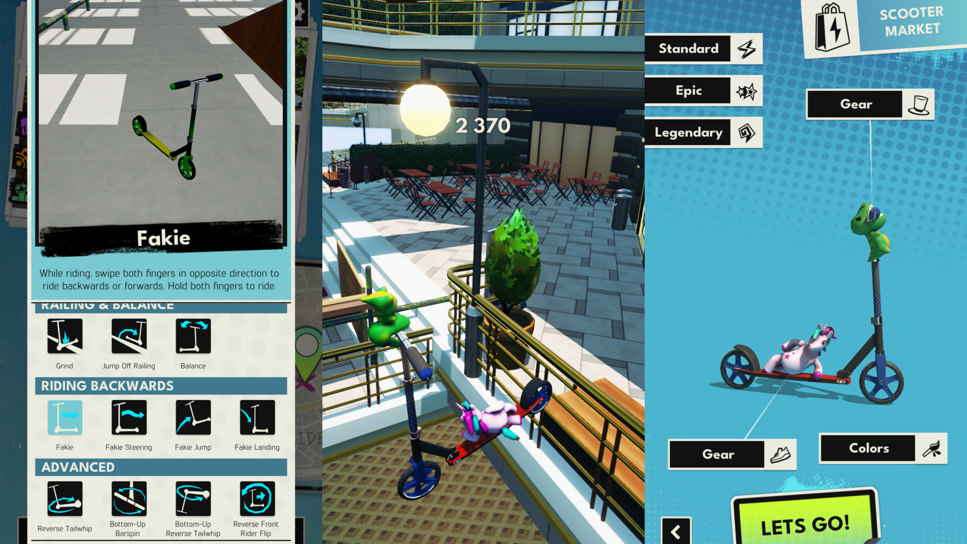 Screenshots showing Touchgrind Scooter