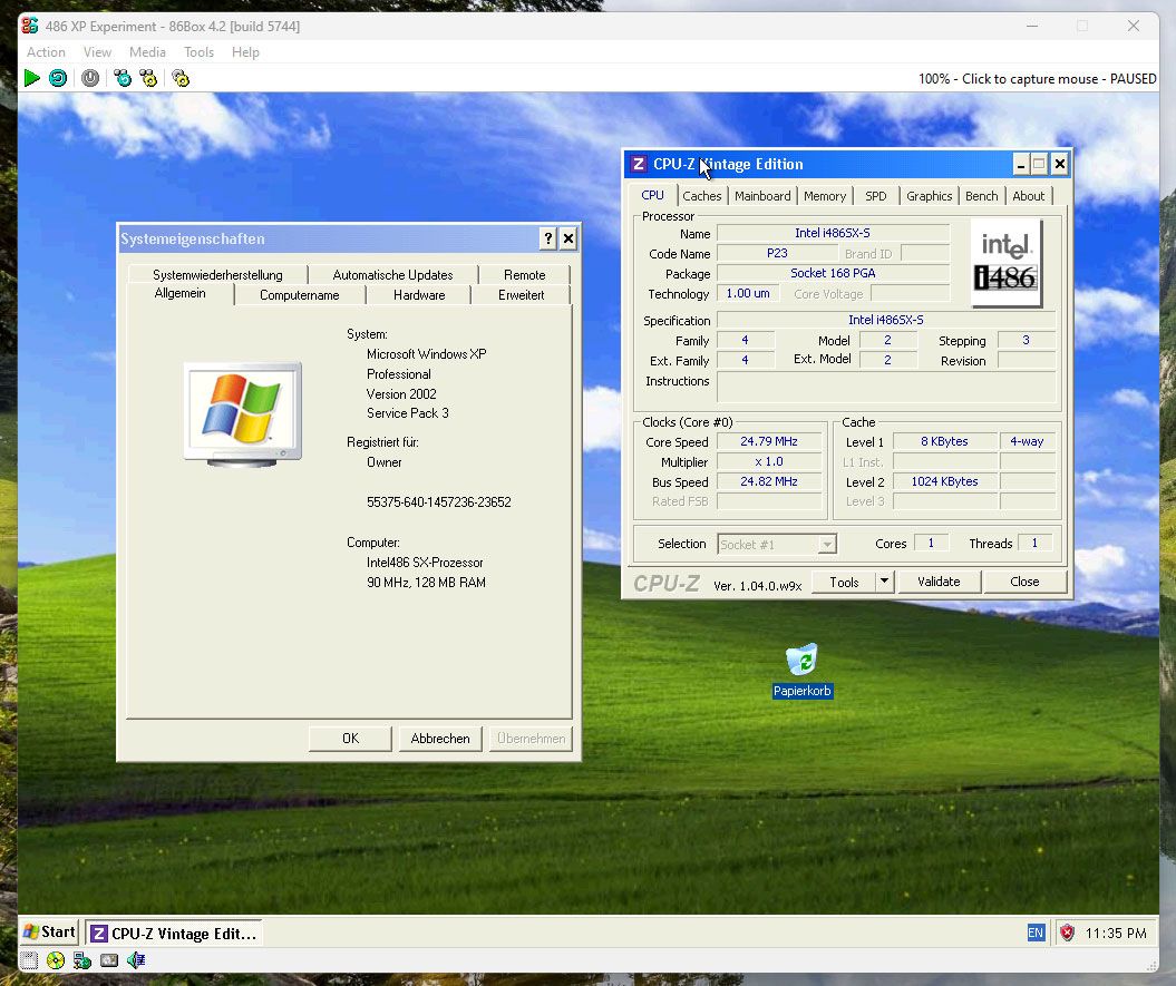 Windows XP on i486