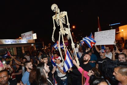 Miami residents celebrate the death of Fidel Castro