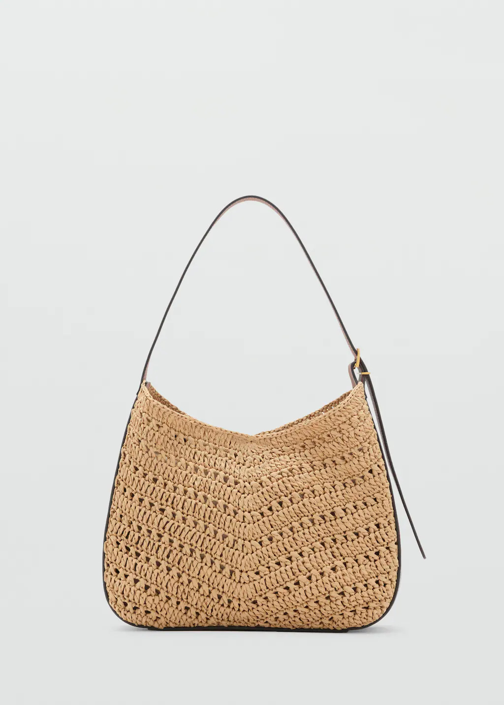 Raffia and faux leather bag from Mango