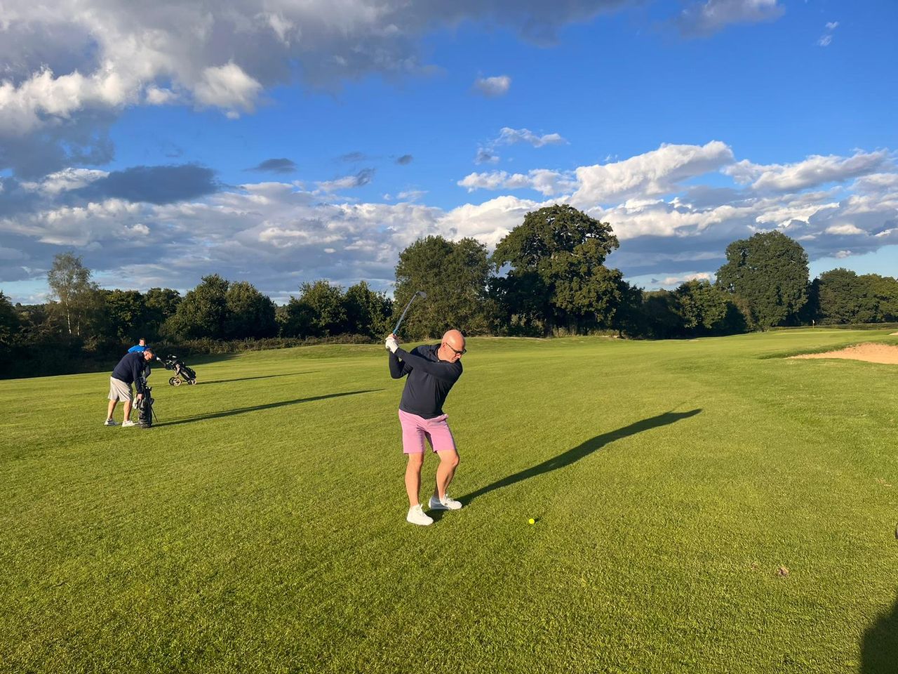 Mike Harris on course testing the adidas limited edition samba golf shoe
