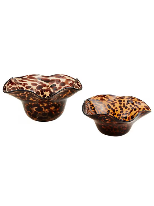 Ruffle Tortoise Glass Bowl Set