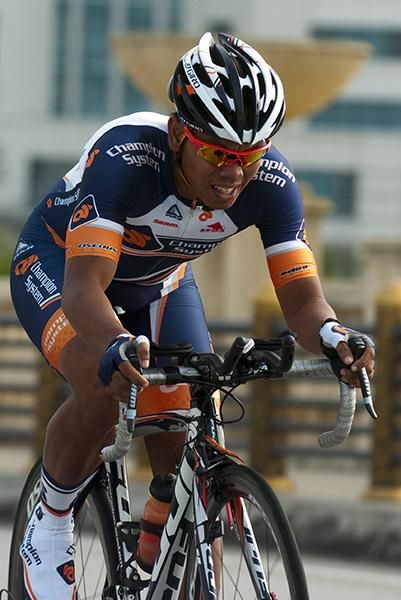 Anuar Manan (Champion Systems) could be a rider to watch later in the tour during the flat stages for the sprinters