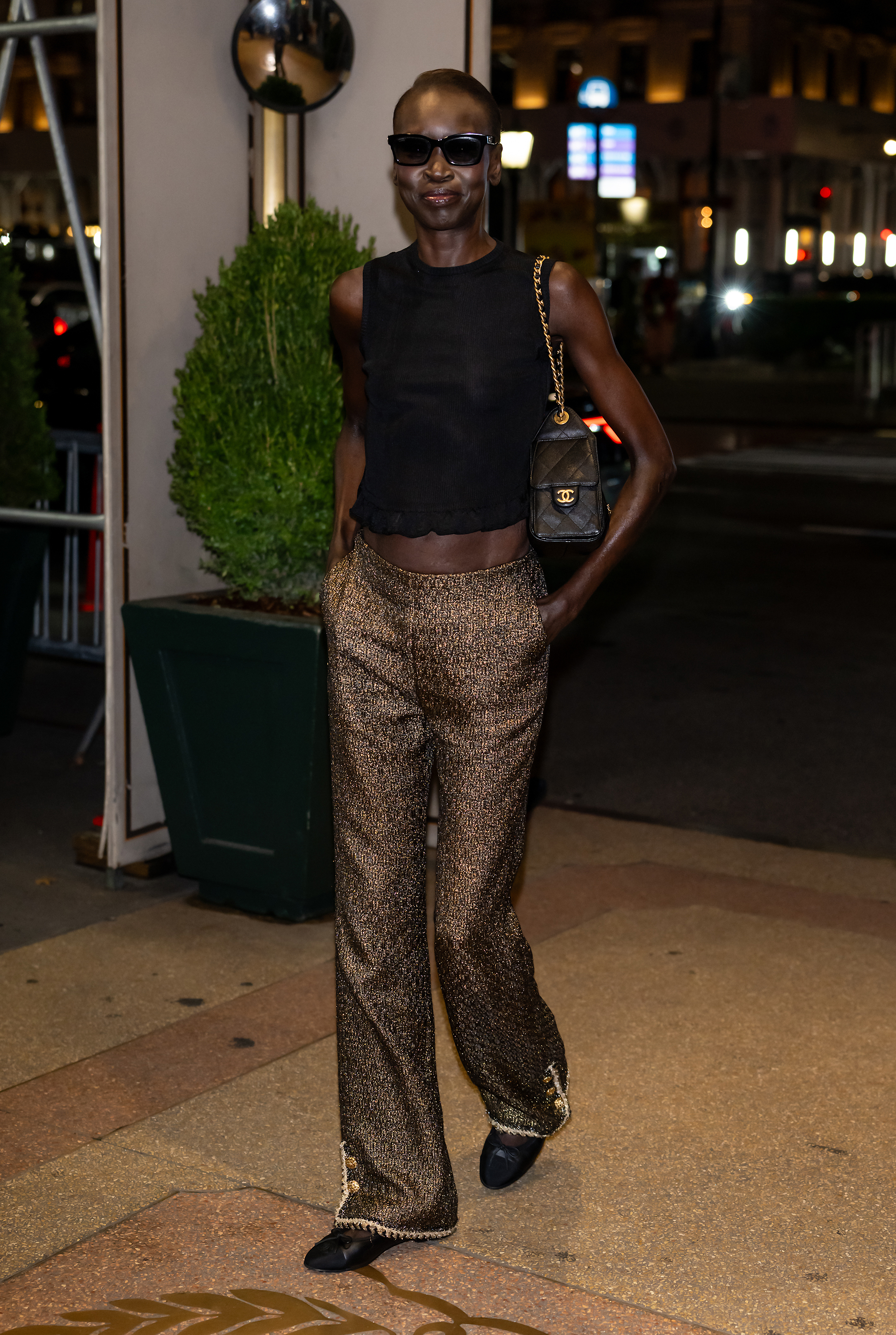 celebrities arrive at a Chanel new york fashion week party wearing Chanel fall party outfits