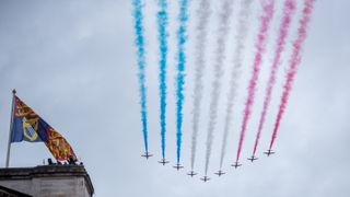 The flypast over Buckingham Palace during the Coronation of King Charles III and Queen Camilla