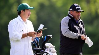 Angel Cabrera Jr and Angel Cabrera at the 2016 Masters