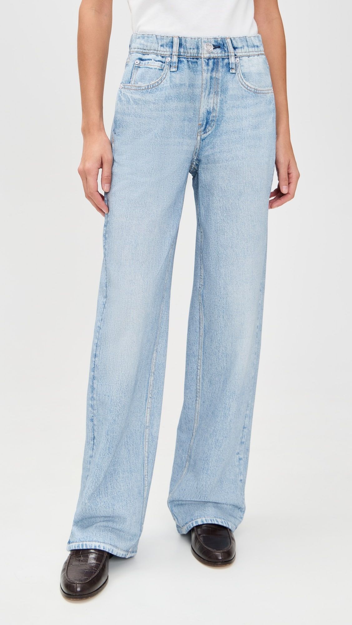 Rag & Bone, Miramar Terry Pull On Wide Leg Jeans