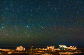 Photographer John Entwistle snapped this stunning view of a Perseid meteor over Corolla in the Outer Banks of North Carolina early on Aug. 12, 2016 during the peak of the 2016 Perseid meteor shower.