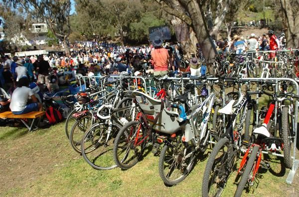 Of course there was plenty of bike parking available for spectators.
