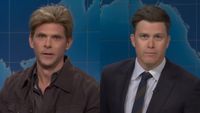 Mikey Day as A Guy and Colin Jost on SNL's Weekend Update Season 51