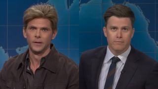 Mikey Day as A Guy and Colin Jost on SNL's Weekend Update Season 51