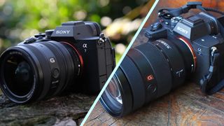 The Sony A7 V (left) compared to the Sony A7 IV (right)