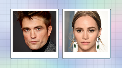 Collage image of Robert Pattinson and Suki Waterhouse—answering the question, who is Robert Pattinson dating?