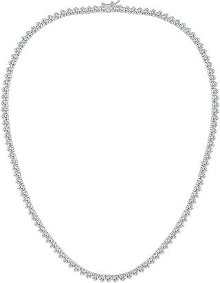 Gmesme 18k White Gold Plated Cubic Zirconia Classic Tennis Necklace (16inch)