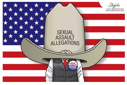Political cartoon U.S. Roy Moore sexual harassment abuse