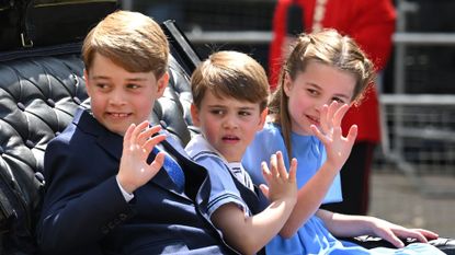 The Wales family stand on the Buckingham Palace balcony at Trooping the Colour