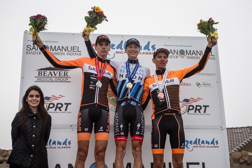 The men's top three for the stage