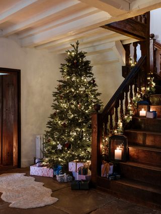 neptune Christmas tree in a hallway