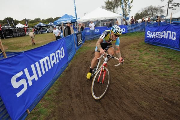 Adam Myerson met an untimely flat tire.