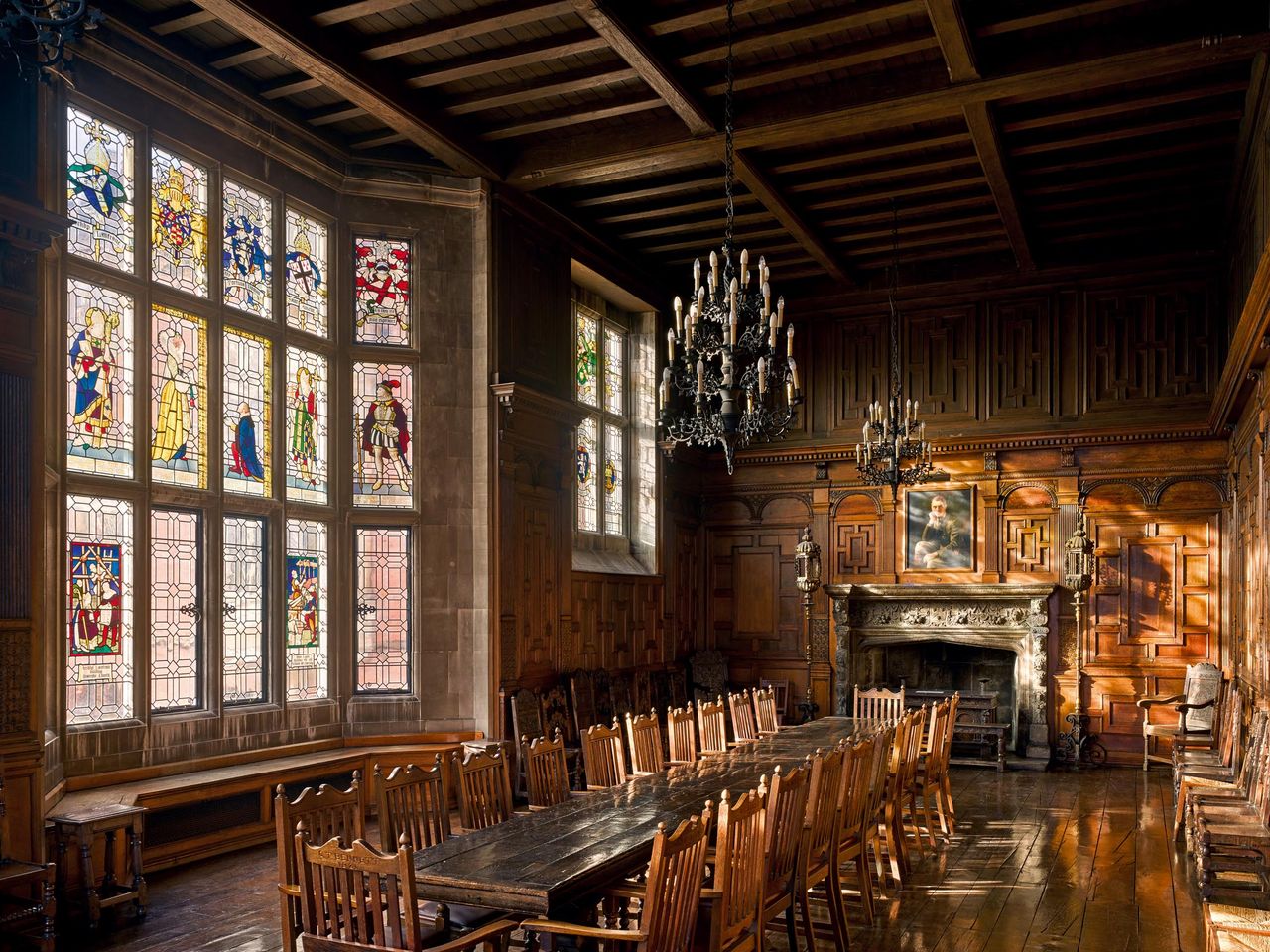 Fig 1: The wood-panelled Alex Fitch Room. Harrow School, London HA1. ©Will Pryce for Country Life.