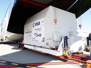 The platform destined to land on Mars as part of the next ExoMars mission arrived in Italy from Russia for final assembly and testing on March 19, 2019.