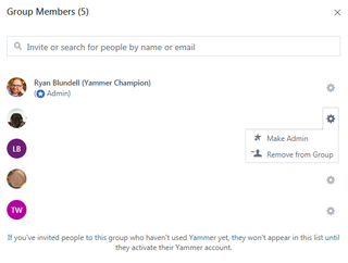 Yammer manage member