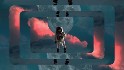 full moon memes, an astronaut near a full moon